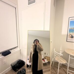 SAM. Beige Coat with Fur Collar